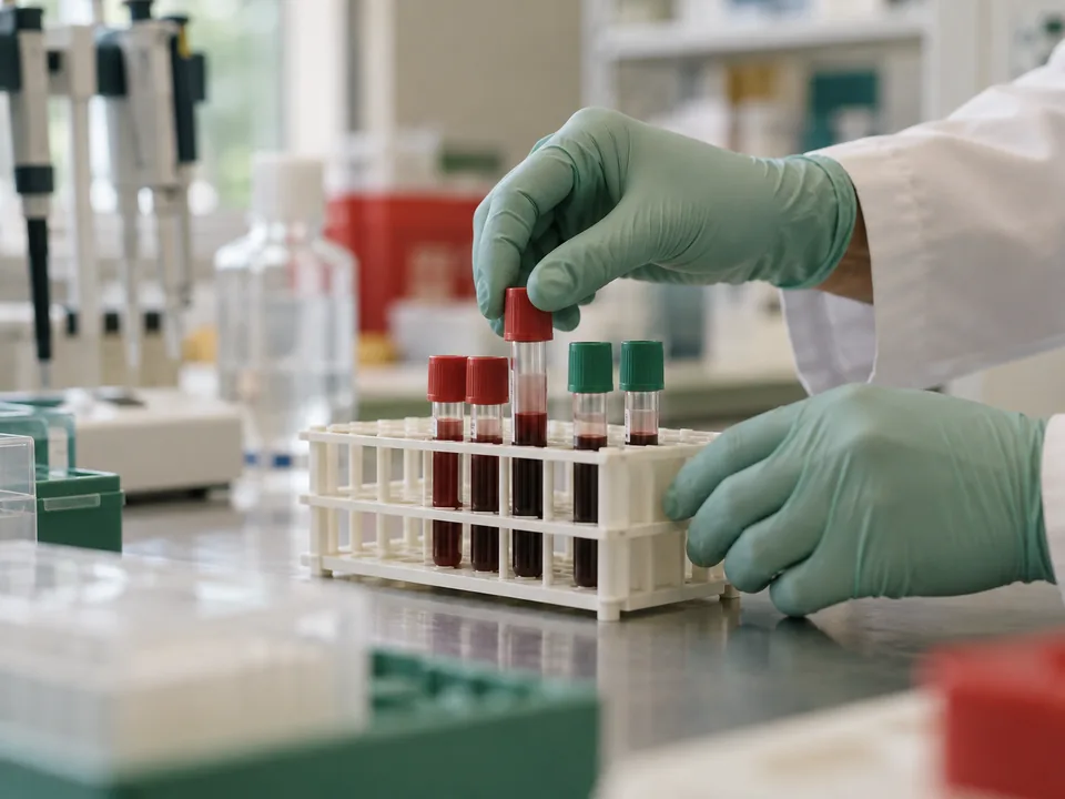 Illustrative image of blood samples in a laboratory
